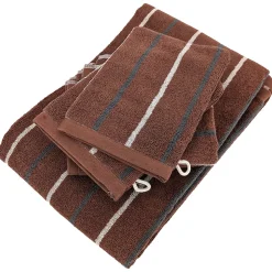 Parure de bain 5 pièces BOLD éponge en 100% marron Terracotta