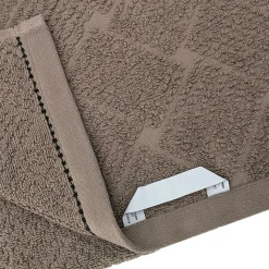 Parure de bain 7 pièces collection OSAKA motif fleurs pur coton marron