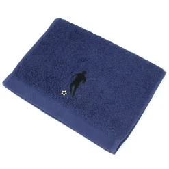 Parure de bain 8 pièces coton 550g/m2 PURE FOOTBALL Bleu Marine