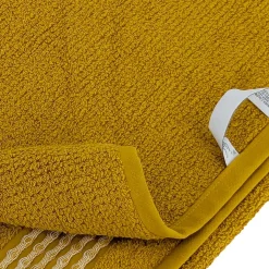 Parure de bain 7 pièces INTENSE à bordures blanches couleur jaune