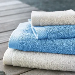 Parure de bain 6 pièces PURE Bleu Ciel 550g/m2