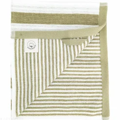 Parure de bain coton collection EFFICIENCE STRIPES 7 pièces vert olive