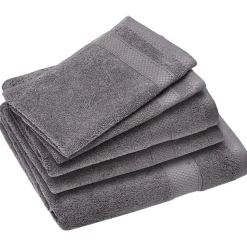 Parure de bain coton 550g/m2 NAÏA par lot de 5 gris Ardoise