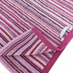 Parure de bain coton 500g/m2 par 7 PURE STRIPES II Rose