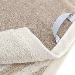 Parure de bain par 4 ZEBRA SOFT uni bord zèbre beige