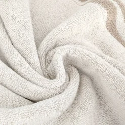 Parure de bain par 4 ZEBRA SOFT uni bord zèbre beige
