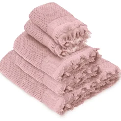 Parure de bain TETHYS 5 pièces micro-coton rose Rose