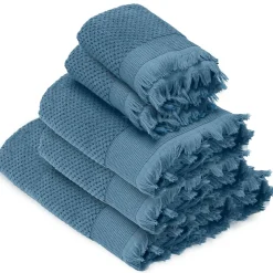 Parure de bain TETHYS 5 pièces micro-coton bleu Orage