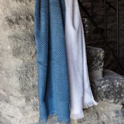 Parure de bain TETHYS 5 pièces micro-coton bleu Orage