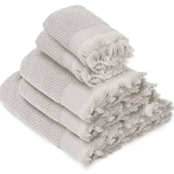Parure de bain TETHYS 5 pièces micro-coton blanc Perle