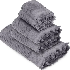 Parure de bain TETHYS 5 pièces micro-coton gris Brume