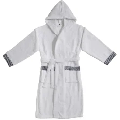 Peignoir adulte à capuche en coton éponge L