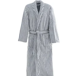 Peignoir polaire homme femme côtelé extra doux Blanc/Denim XXL KASH