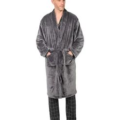 Peignoir polaire mixte chaud & doux Silver Grey S KOMO