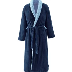 Peignoir polaire mixte côtelé ultra chaud Denim L NOTTING HILL