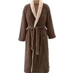 Peignoir polaire mixte côtelé ultra chaud Noisette L NOTTING HILL