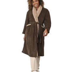 Peignoir polaire mixte côtelé ultra chaud Noisette XL NOTTING HILL
