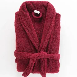 Peignoir uni à col châle (Taille Unique - Rouge)