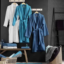 Peignoir uni à col châle (Taille Unique - Céladon)