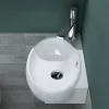 Petit Lavabo Suspendu Blanc Vasque en Céramique Lave Mains WC Salle de Bain