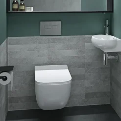 Petit Lavabo Suspendu Blanc Vasque en Céramique Lave Mains WC Salle de Bain