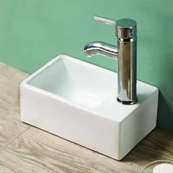 Petit lave main Gain de Place Droite - Céramique - 30x20 cm - Essento