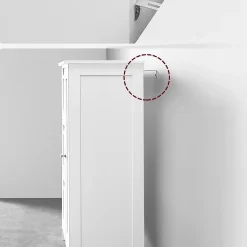 Petit meuble de rangement 1 porte et 3 tiroirs blanc - L60 cm