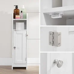 Petit meuble de rangement 1 niche, 1 porte, 1 étagère - H80 cm
