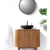Petit meuble salle de bain en bois de teck 1 porte - Uniqka