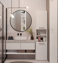 PISA 40 - Colonne de salle de bain 30x40x170 - Meuble salle de bain - Rangement salle de bain - Colonne rangement