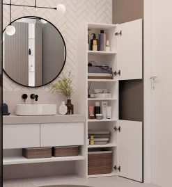PISA 40 - Colonne de salle de bain 30x40x170 - Meuble salle de bain - Rangement salle de bain - Colonne rangement