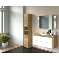 PISA - Armoire Colonne de salle de bains - 170x30x30 cm - Meuble rangement salle de bains