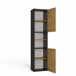 PISA - Armoire de salle de bains style moderne -170x40x30cm - Meuble colonne de rangement SDB