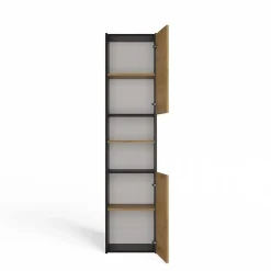 PISA - Armoire de salle de bains style moderne -170x40x30cm - Meuble colonne de rangement SDB