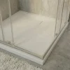 PixL 90x90 cm receveur de douche carré à poser BMC avec surface effet pierre, blanc (CERAPX9090W)