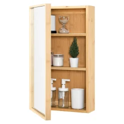 Placard mural Ikorfat pour salle de bain porte avec miroir 61 x 35 x 14 cm en.casa