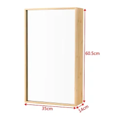 Placard mural Ikorfat pour salle de bain porte avec miroir 61 x 35 x 14 cm en.casa