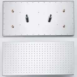 plafonnier chrome LED 80x40 cm avec 4 piliers