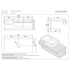 Plan de toilette à 2 niveaux pré-percé pour vasque poser SANINDUSA HI-dden 100 blanc (vasque et porte serviette non inclus)