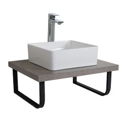 Plan de toilette suspendu pour vasque WILL - 60 cm avec équerres métal