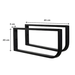 Plan de toilette suspendu pour vasque WILL - 60 cm avec équerres métal