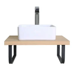 Plan de toilette suspendu pour vasque WILL - 60 cm avec équerres métal