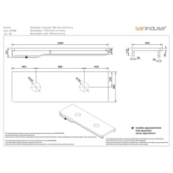 Plan de toilette blanc pour 2 vasques ou 2 lavabos à poser 160x50 pré-percés 2 trous pour bonde SANINDUSA Emma 160 blanc