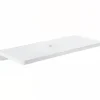 Plan de toilette blanc pour vasque ou lavabo à poser 120x50 trou central de bonde d'évacuation pré-percé SANINDUSA Emma 120 blanc