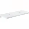 Plan de toilette blanc pour 2 vasques ou 2 lavabos à poser 120x50 pré-percés 2 trous pour bonde SANINDUSA Emma 120 blanc