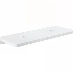 Plan de toilette blanc pour 2 vasques ou 2 lavabos à poser 120x50 pré-percés 2 trous pour bonde SANINDUSA Emma 120 blanc