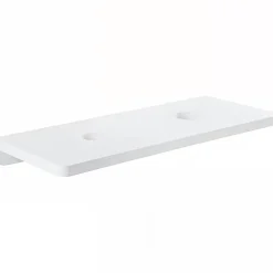 Plan de toilette blanc pour 2 vasques ou 2 lavabos à poser 140x50 pré-percés 2 trous pour bonde SANINDUSA Emma 140 blanc