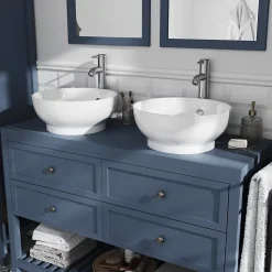 Plan de toilette bleu mat L.120 x l.45 x ép.2,8 cm, GoodHome Perma