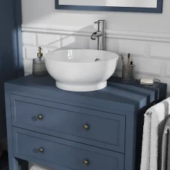 Plan de toilette bleu mat L.80 x l.45 x ép.2,8 cm, GoodHome Perma