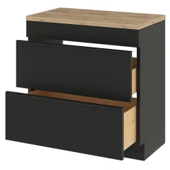 Plan de toilette GoodHome Hartland L. 80 cm chêne